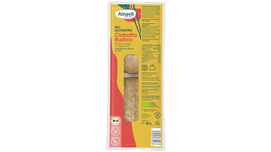 Alnavit Bio Ciabatta Rustica glutenfrei 180 g
