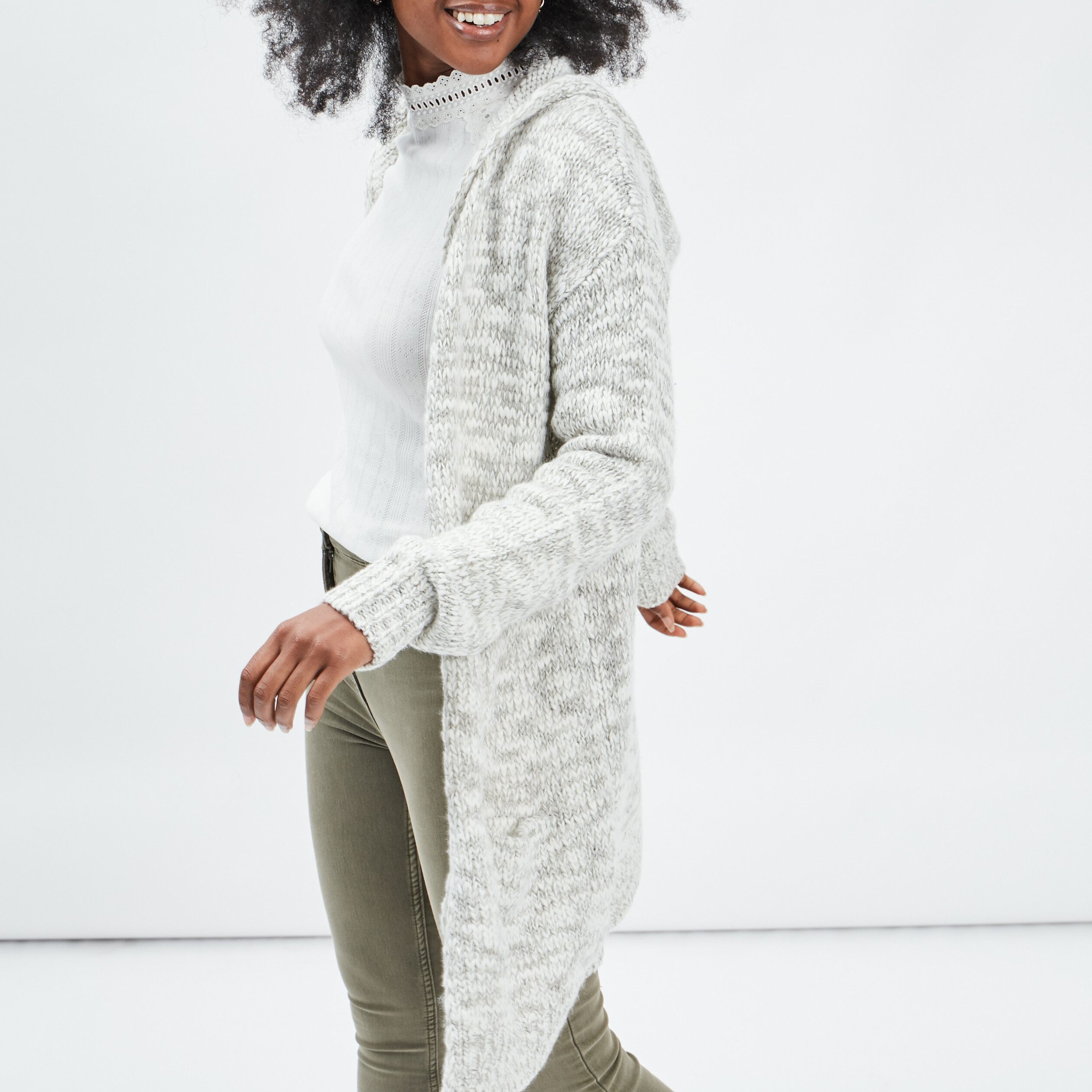 Gilet à capuche Creeks ecru femme | La Halle
