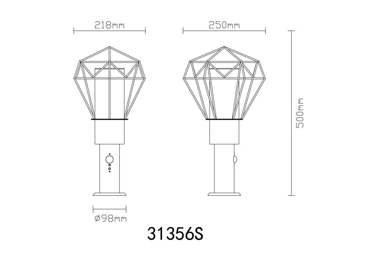 Globo Lighting - HORACE - Außenleuchte Edelstahl schwarz, 1x E27 LED
