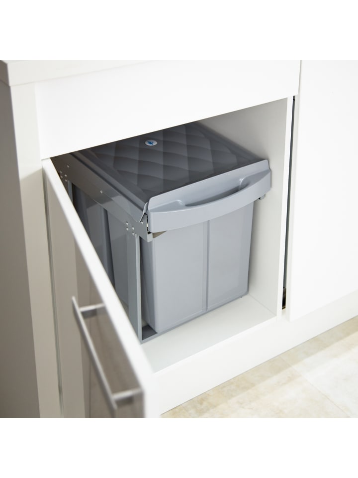 relaxdays Mülltrennsystem Grau Deluxe 2x20L günstig kaufen onesize