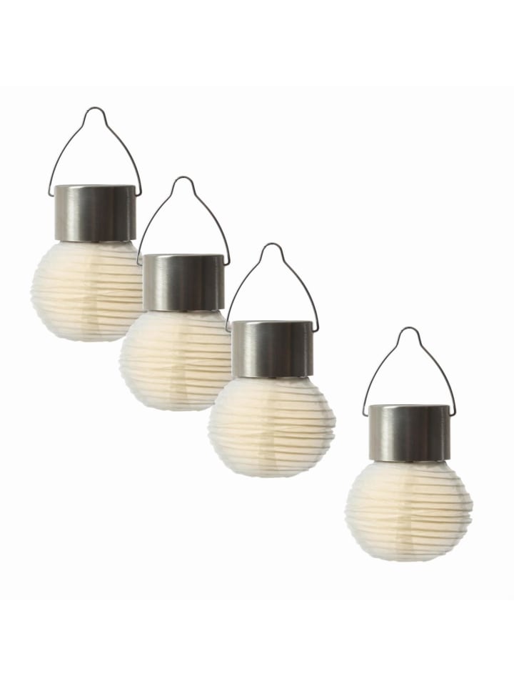 MARELIDA 4x LED Solar Mini Lampion Gartenlampion D: 7cm in weiß günstig kaufen onesize