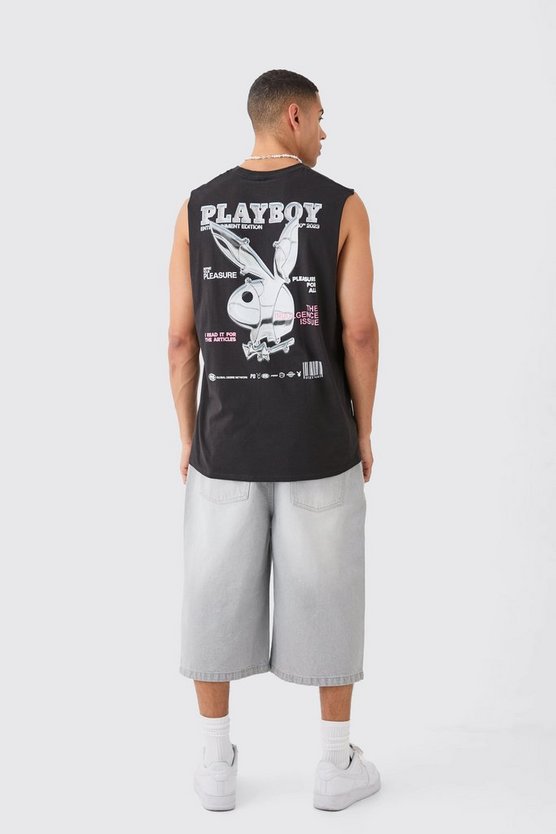 Oversize Tanktop mit Playboy-Print