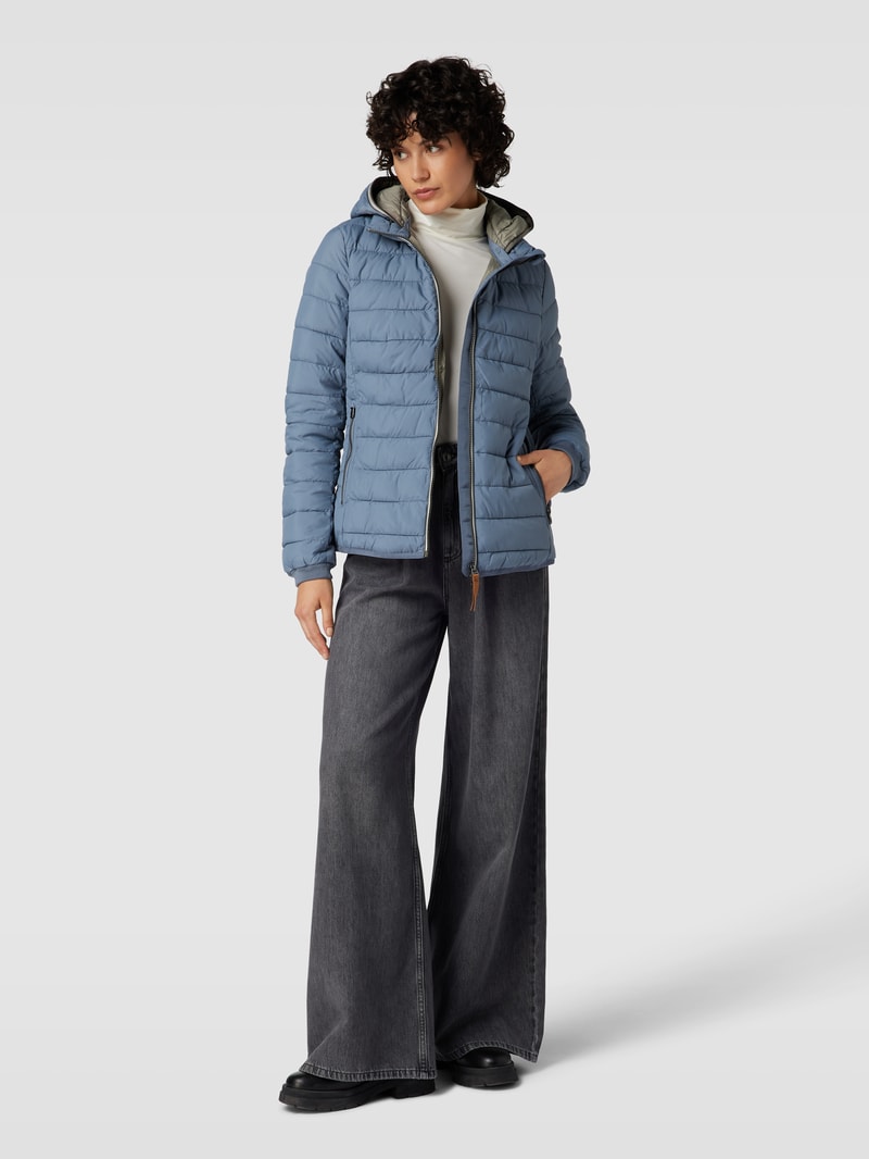 Steppjacke mit Label-Details in blau