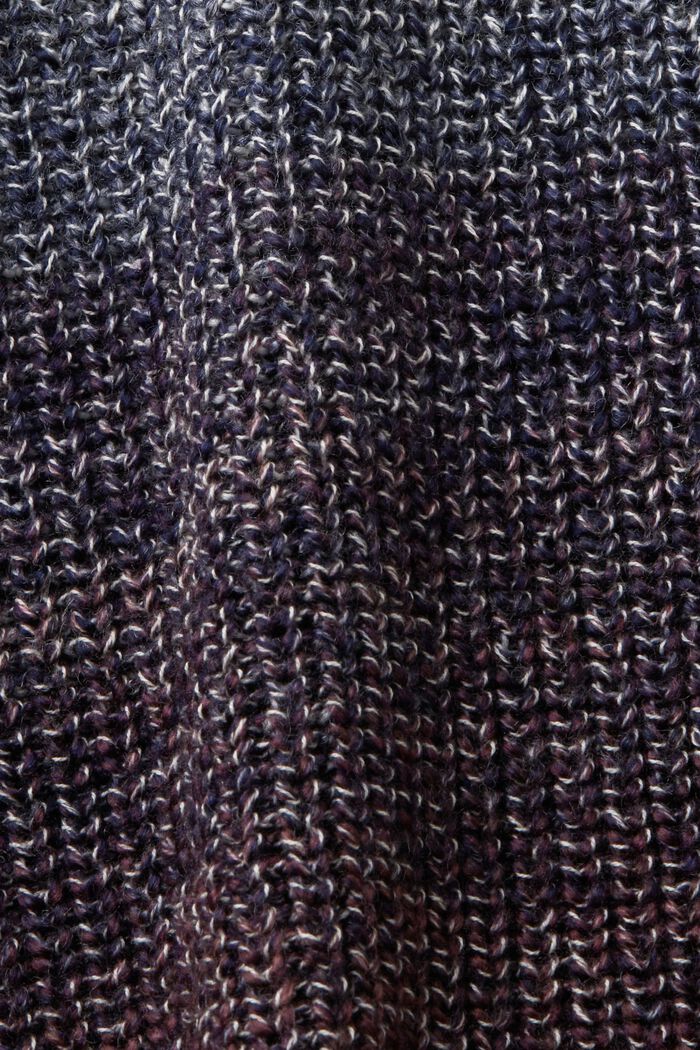 Offen gestrickter Dégradé-Pullover mit Stehkragen