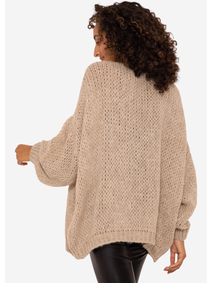 SASSYCLASSY Oversize Strick-Cardigan in Beige günstig kaufen
