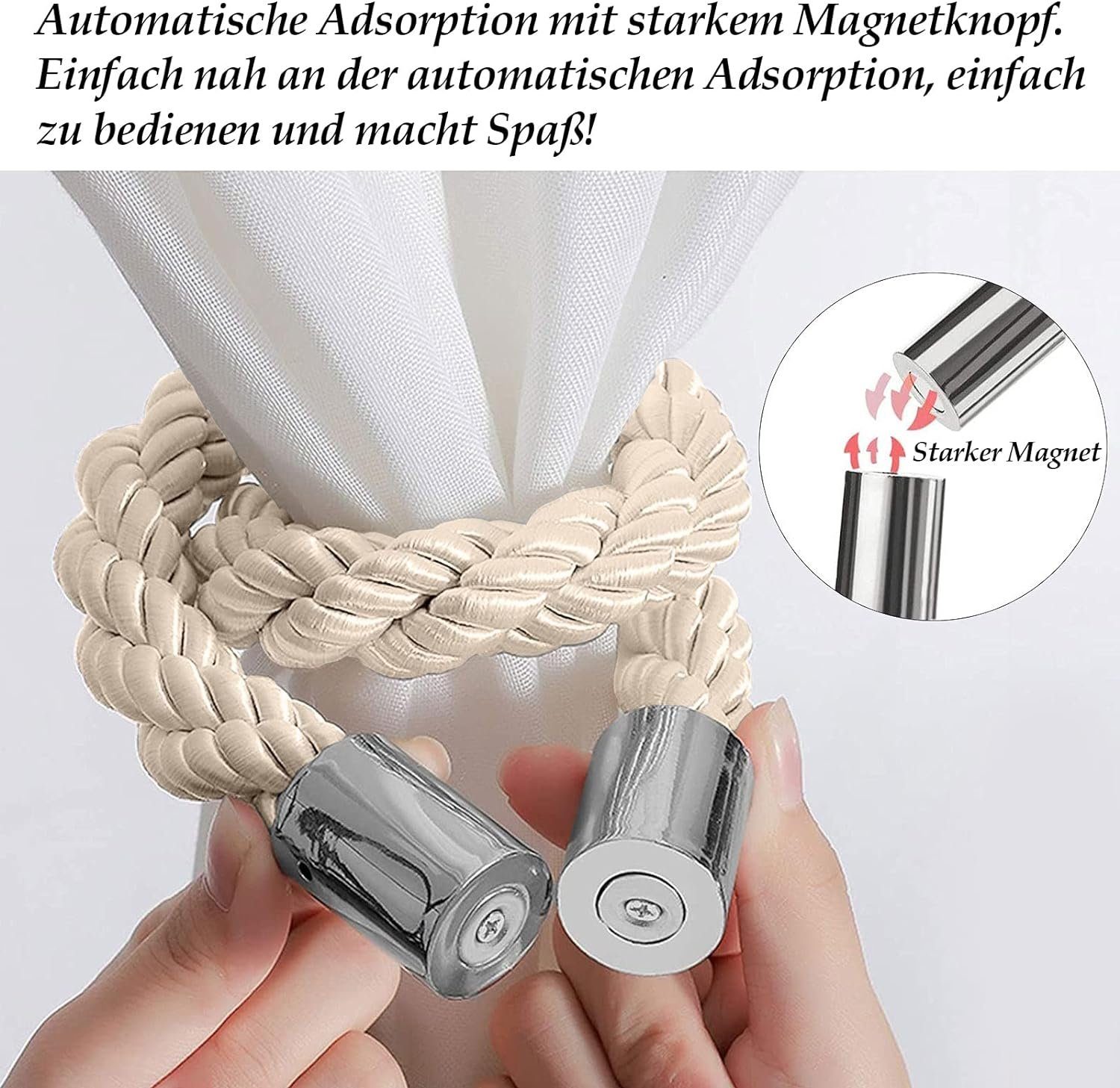 Raffhalter Vorhang Raffhalter Vorhang Clips(4 Stück Beige), Runxizhou, (4-tlg)