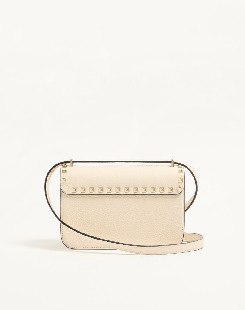 Valentino Garavani Rockstud Lille Skuldertaske i Kornet Kalveskind