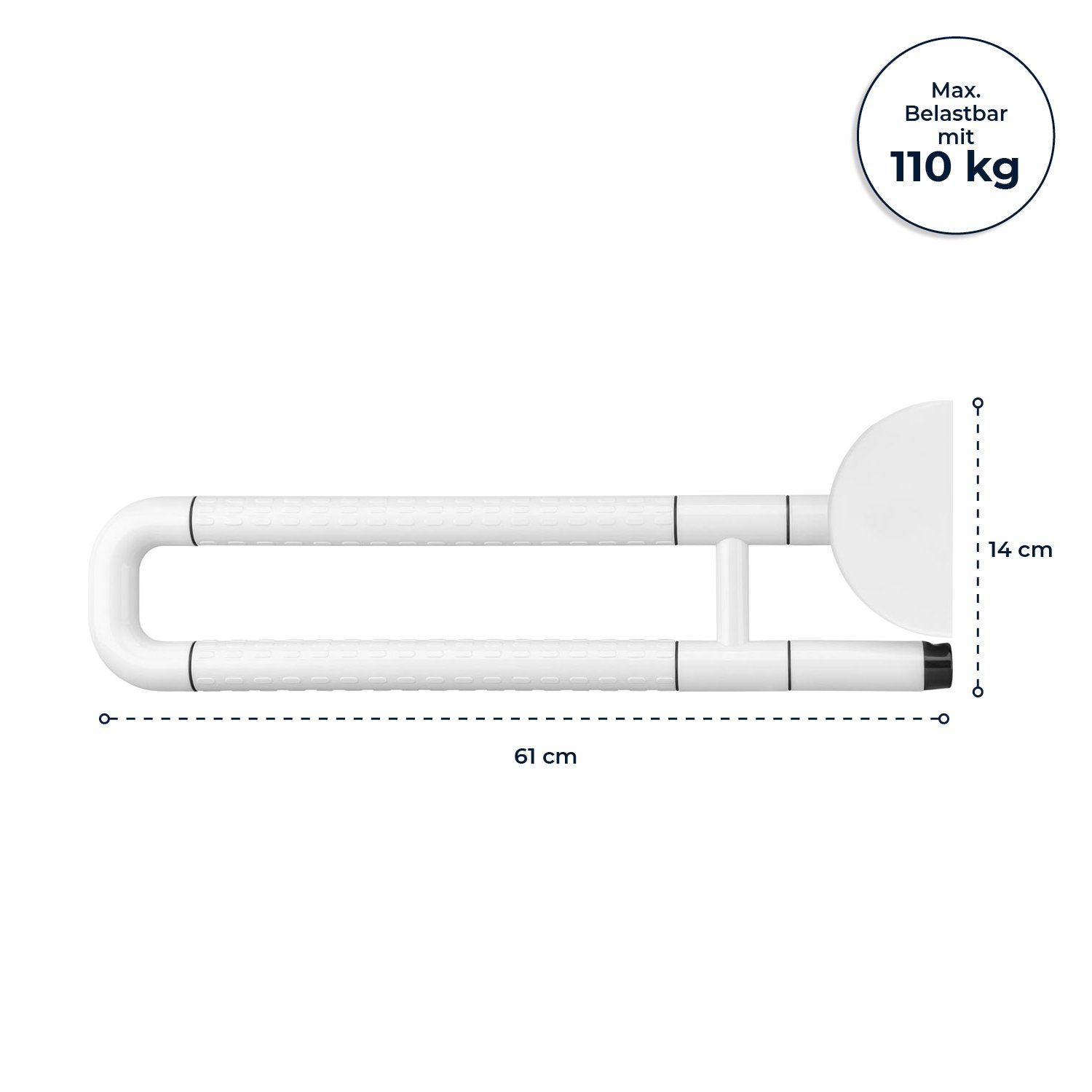 flexilife Haltegriff Klappbarer Toiletten Stützgriff zur Wandmontage belastbarer