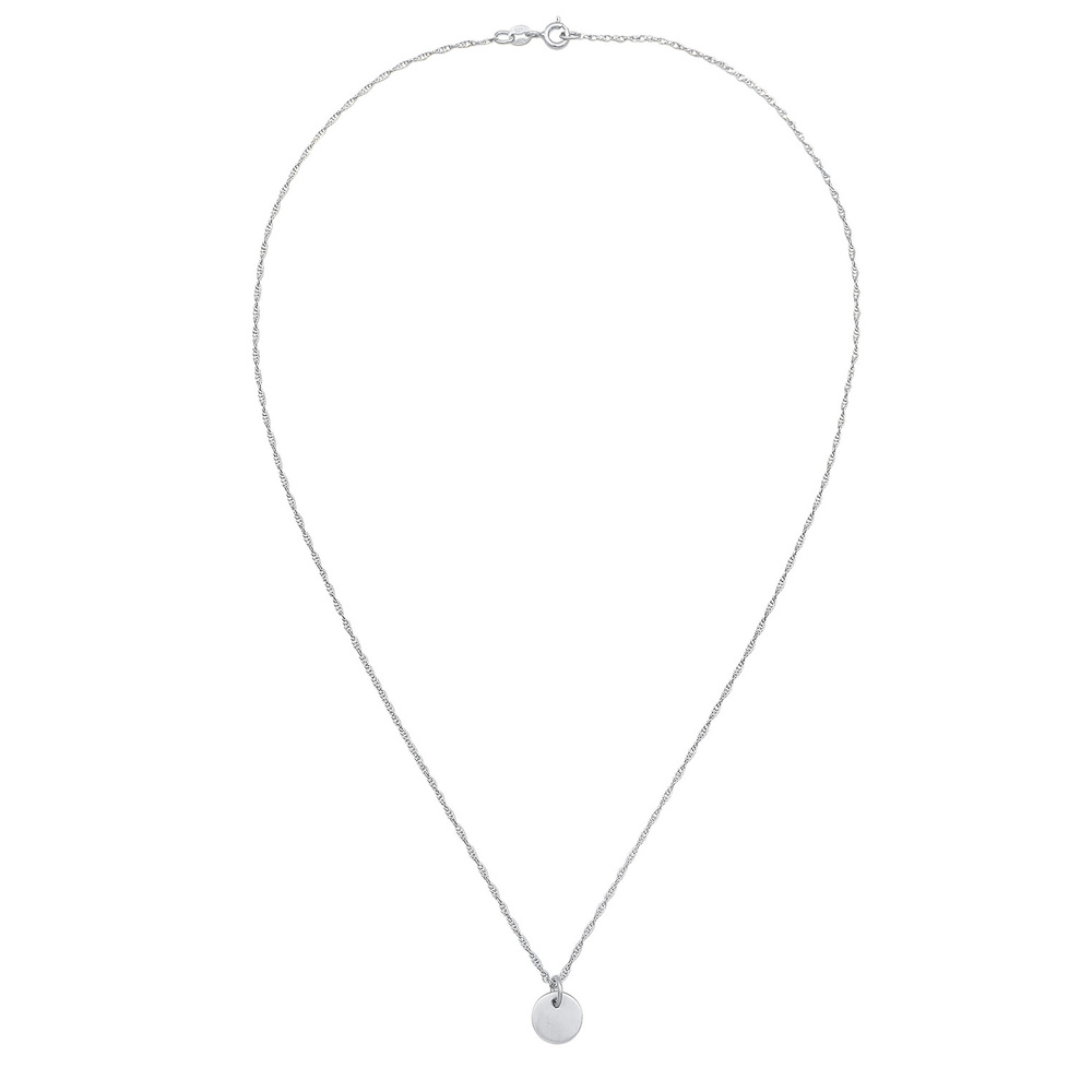 Elli Elli Collier Pendentif femme plaque ronde en argent 925 sterling Bijoux