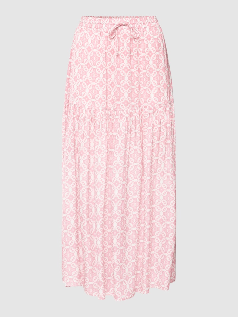 Maxirock mit Allover-Muster Modell 'soraya' in rosa