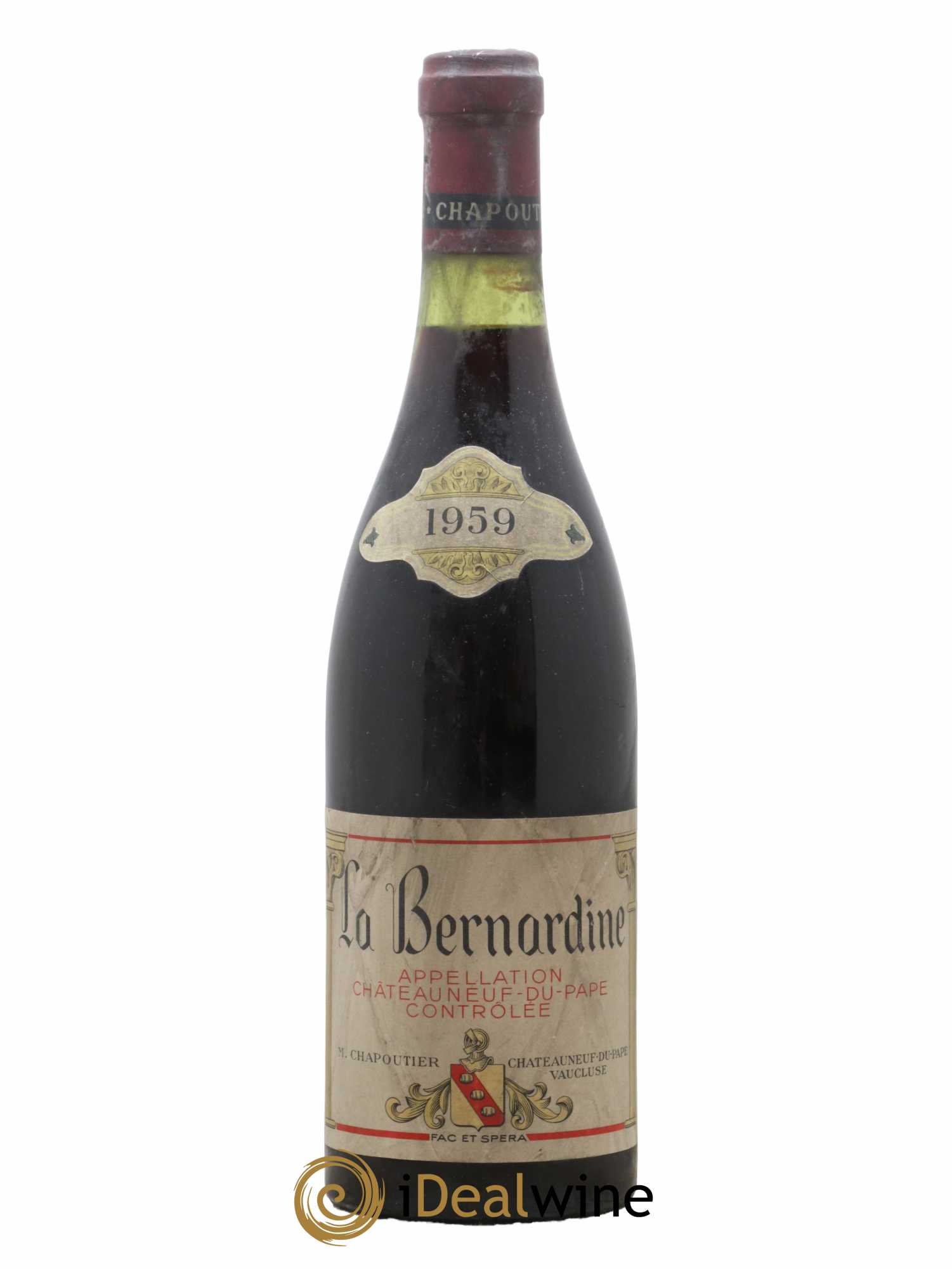 Châteauneuf-du-Pape La Bernardine Chapoutier  1959 - Lot de 1 Bouteille