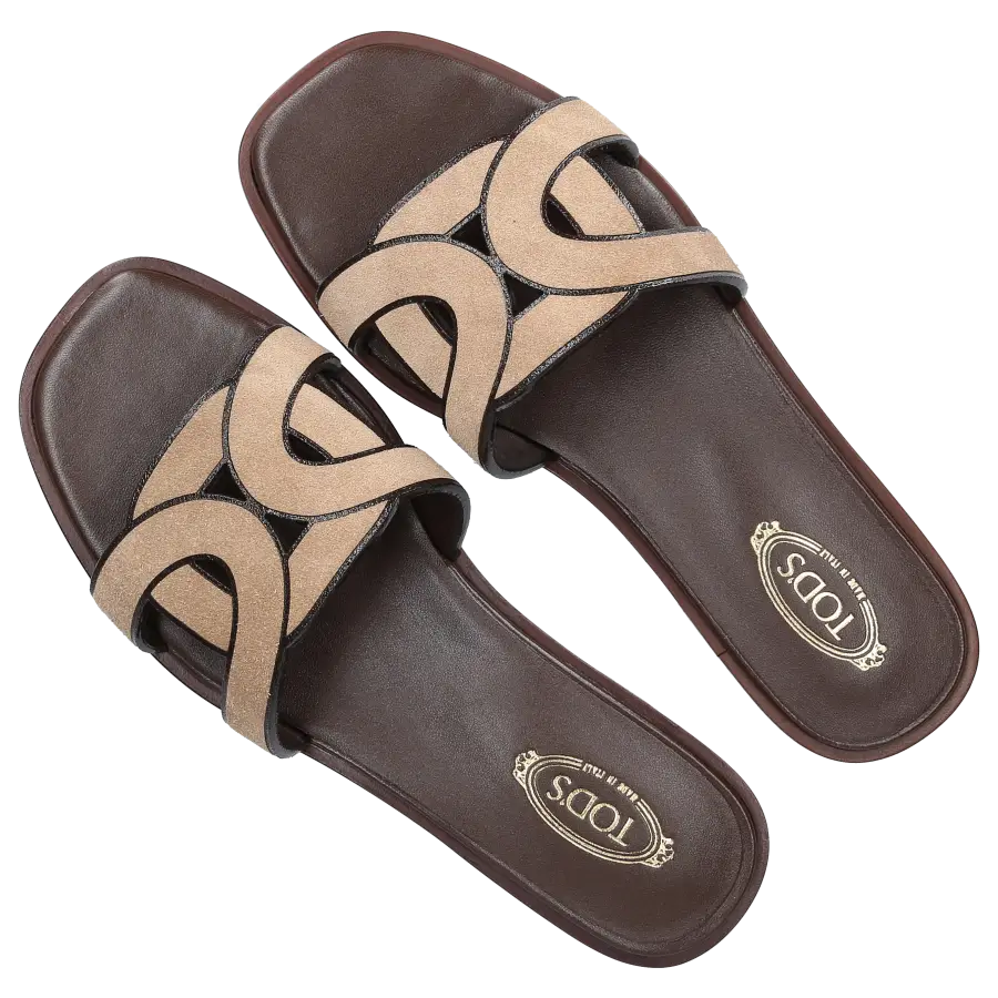 Tod's - Pantoletten W70K0 Veloursleder - beige