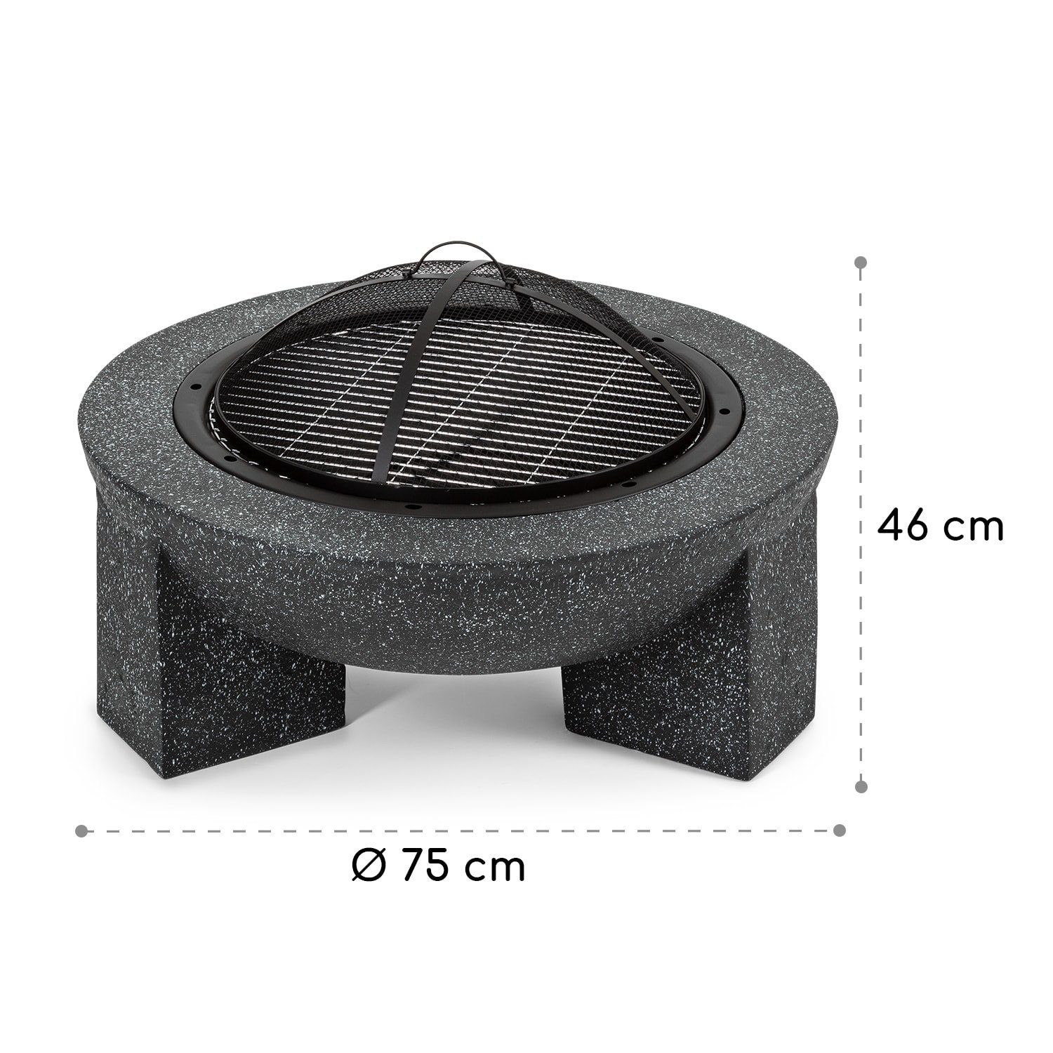 blumfeldt Feuerschale Troja Feuerschale, (Set, Set), Feuerschale Garten Grill Funkenschutz Feuerkorb Feuerstelle Outdoor