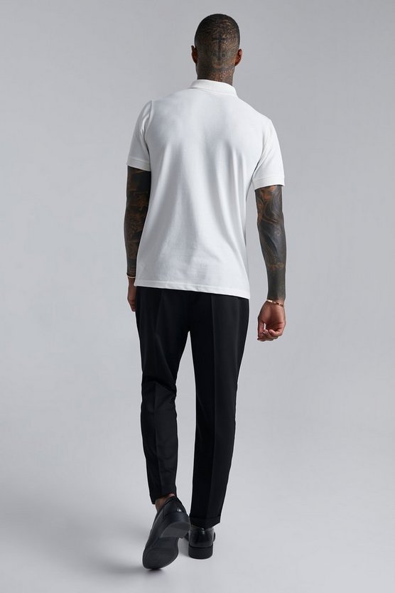 Slim-Fit Pique Poloshirt aus Reel Baumwolle mit Reißverschluss