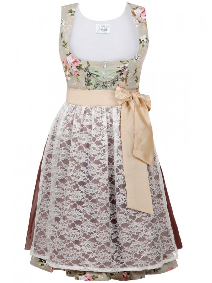 Edelnice Midi Dirndl 2-teilig in creme, grün günstig kaufen