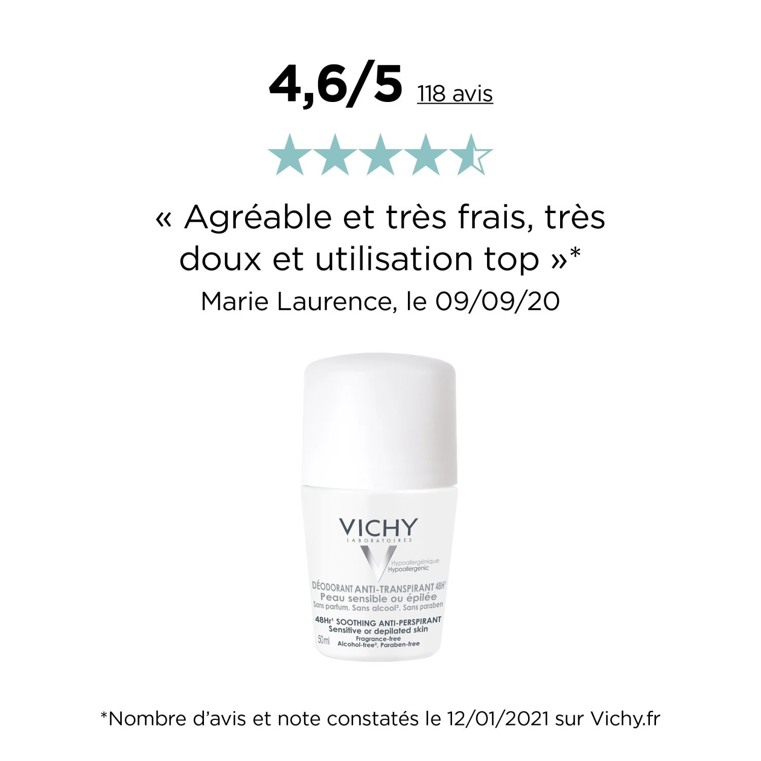 Deodorante antitraspirante roll-on Vichy 48 ore - Pelle sensibile