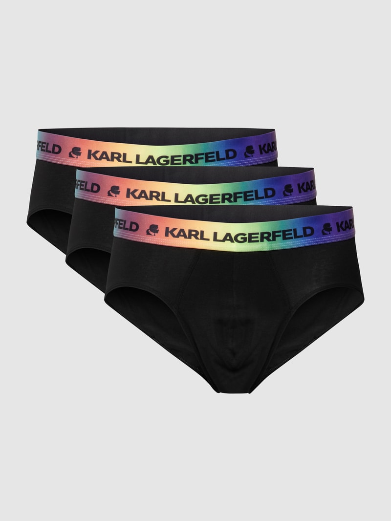 Slip mit Logo-Bund im 3er-Pack in schwarz