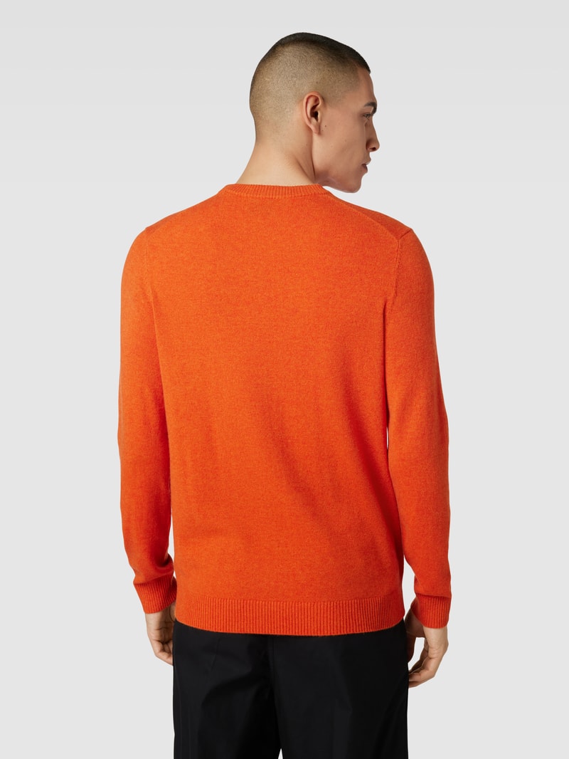 Strickpullover aus Kaschmir mit Rundhalsausschnitt in dunkel orange meliert