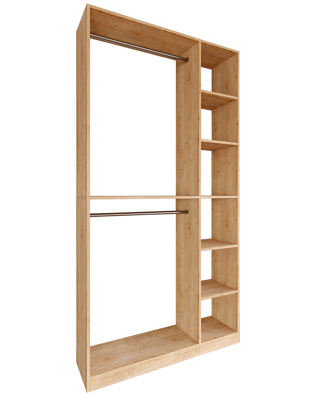 Holz offener Kleiderschrank begehbarer Kleiderregal Schrank Kleiderstange Palosa XL