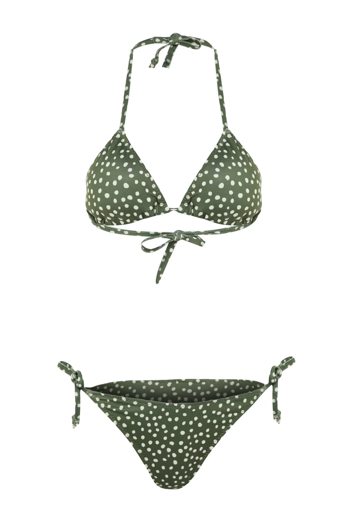 Trendyol Collection  Triangel-Bikini-Set mit Punkten und Bindeband TBESS23BT00005