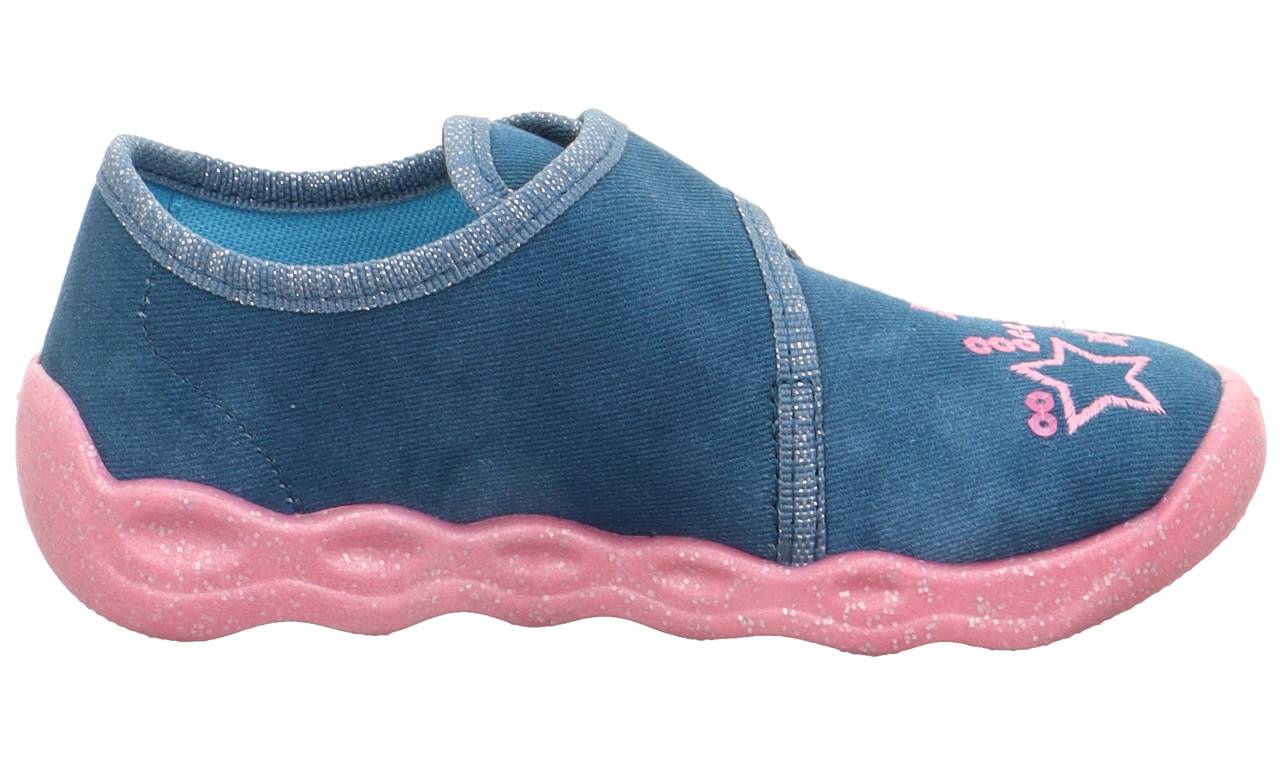 BUBBLE - Blau Hausschuh mit Klettverschluss