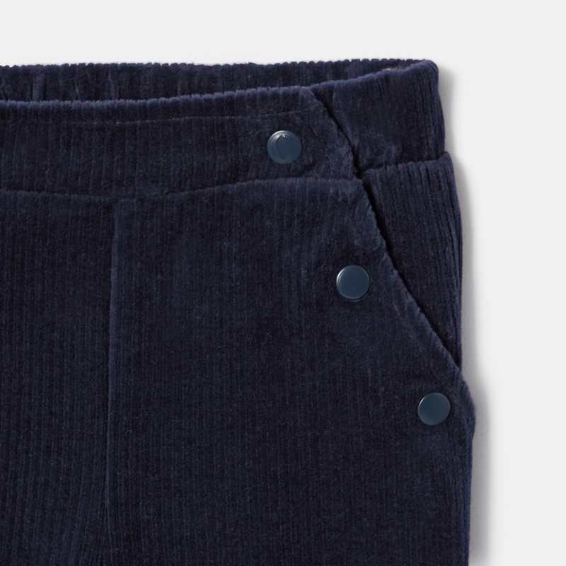 Pantalon en velours côtelé souple bleu bébé fille Absorba