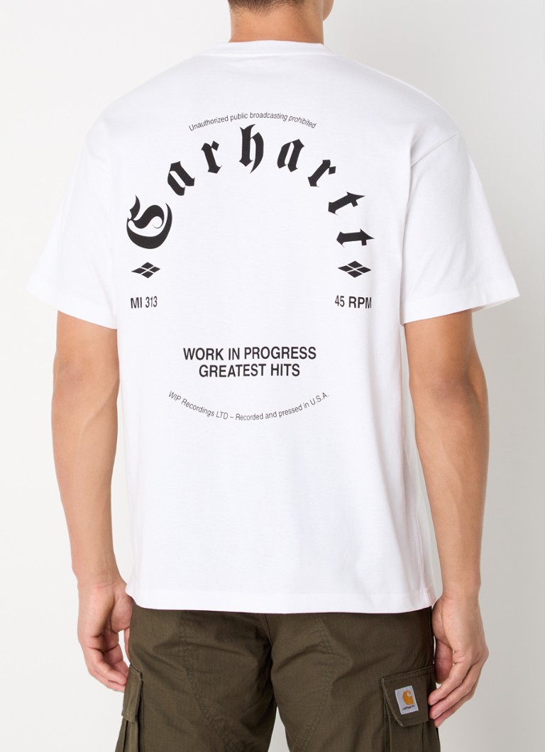 Carhartt WIP Greatest Hits organiskās kokvilnas T-krekls ar apdruku priekšpusē un aizmugurē
