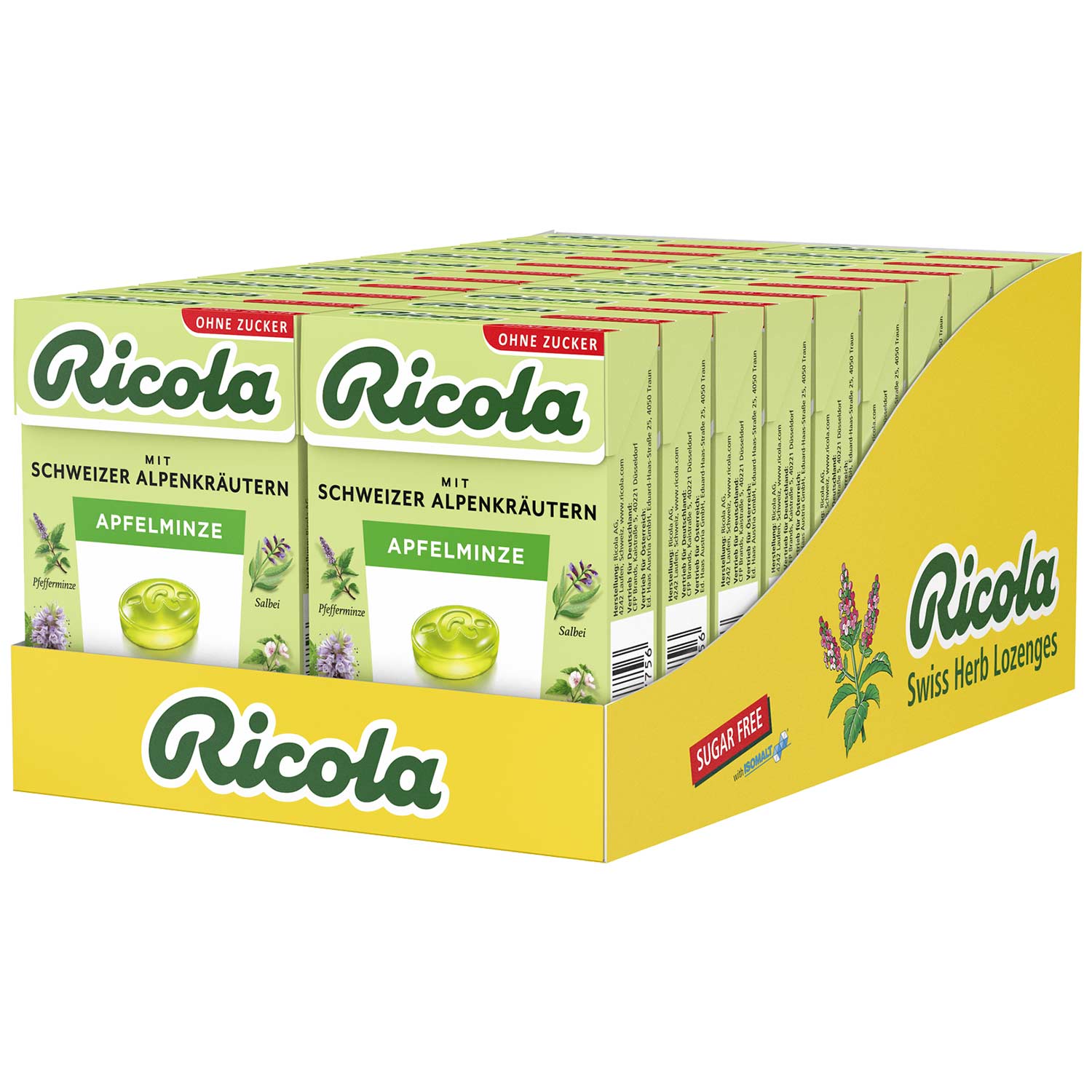 Ricola Apfelminze ohne Zucker 50g