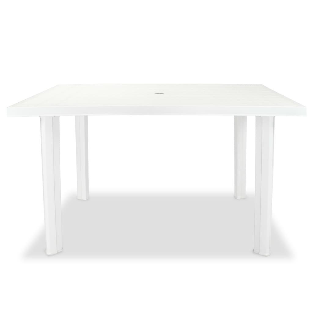 furnicato Gartentisch Weiß 126 x 76 x 72 cm Kunststoff