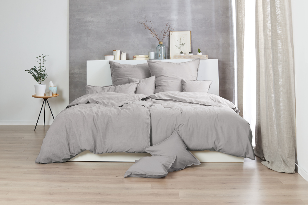 Bettwäsche stonewashed kitt