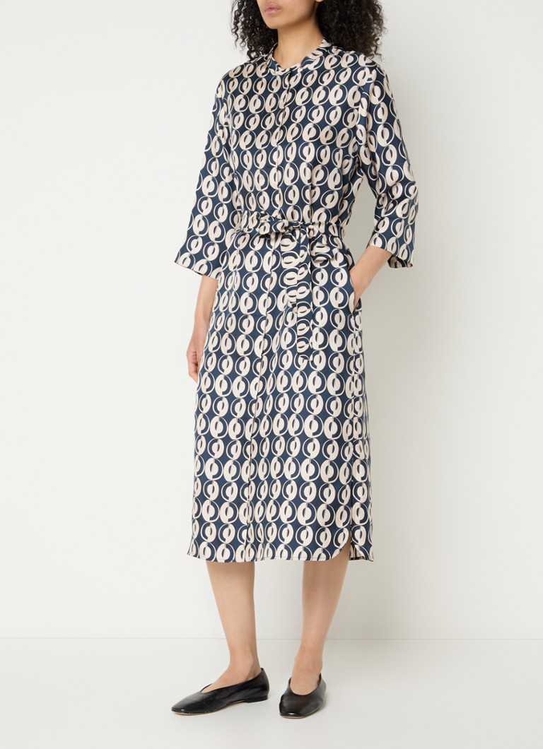 MaxMara Timesilk svilena bluza-haljina s printom