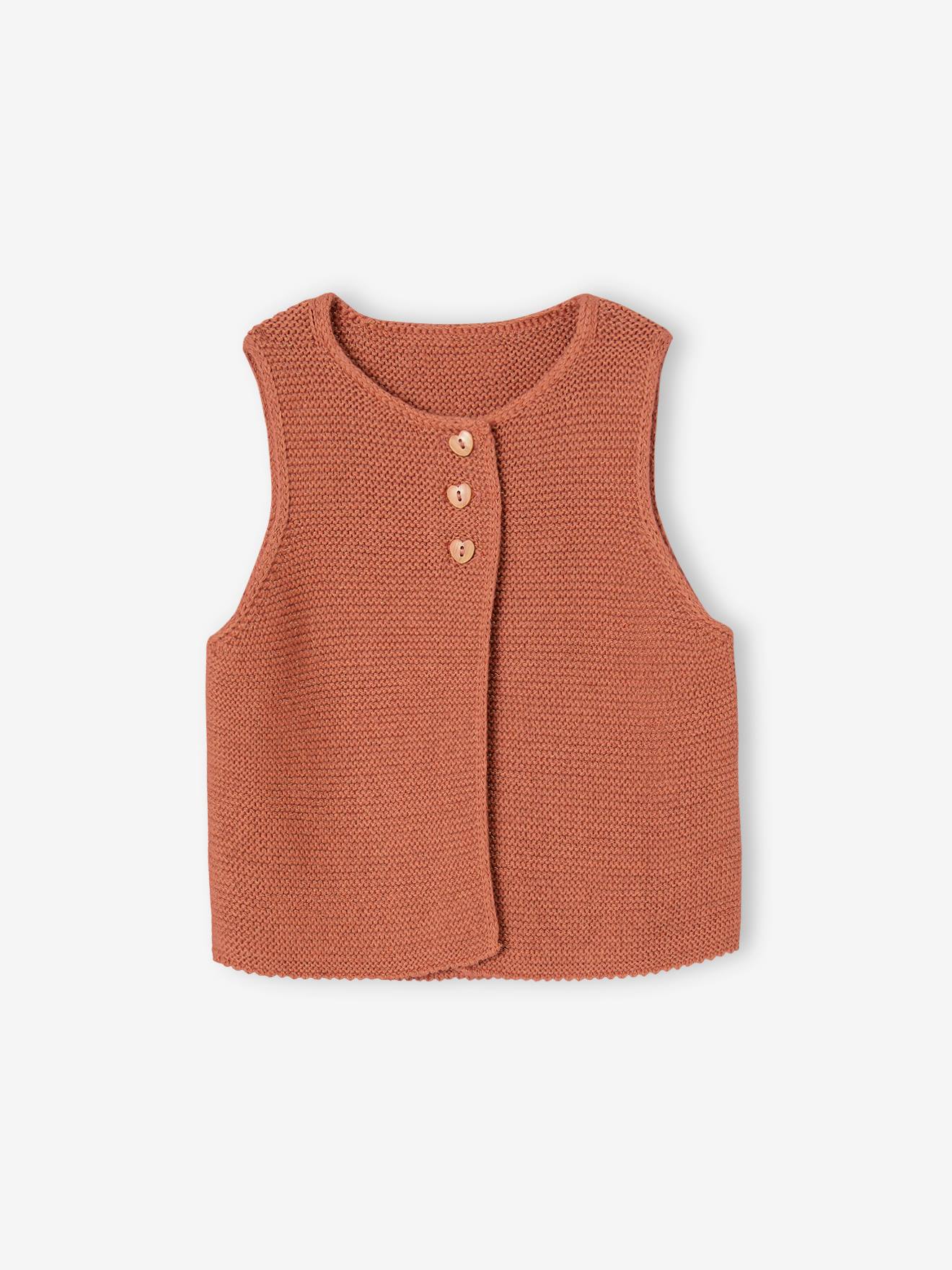 Vertbaudet Mädchen Baby-Set: Bluse, Weste & Leggings - terrakotta farbe