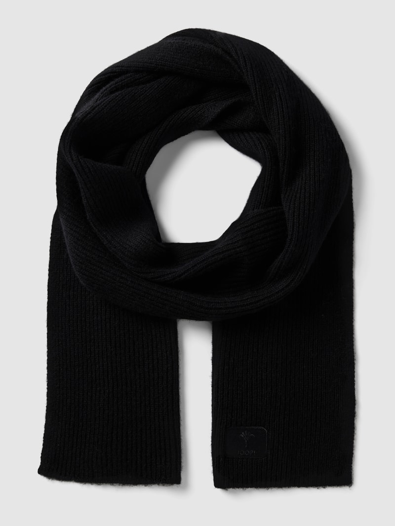 Schal mit Label-Patch in schwarz