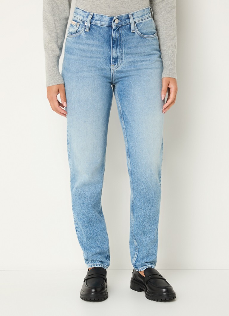 Jeans mom fit a vita alta Calvin Klein, lavaggio chiaro
