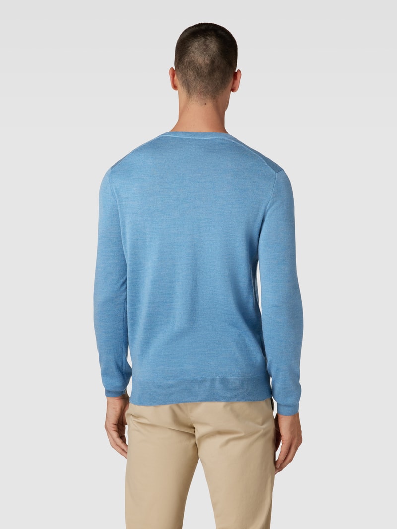 Longsleeve mit Logo-Stitching in hellblau