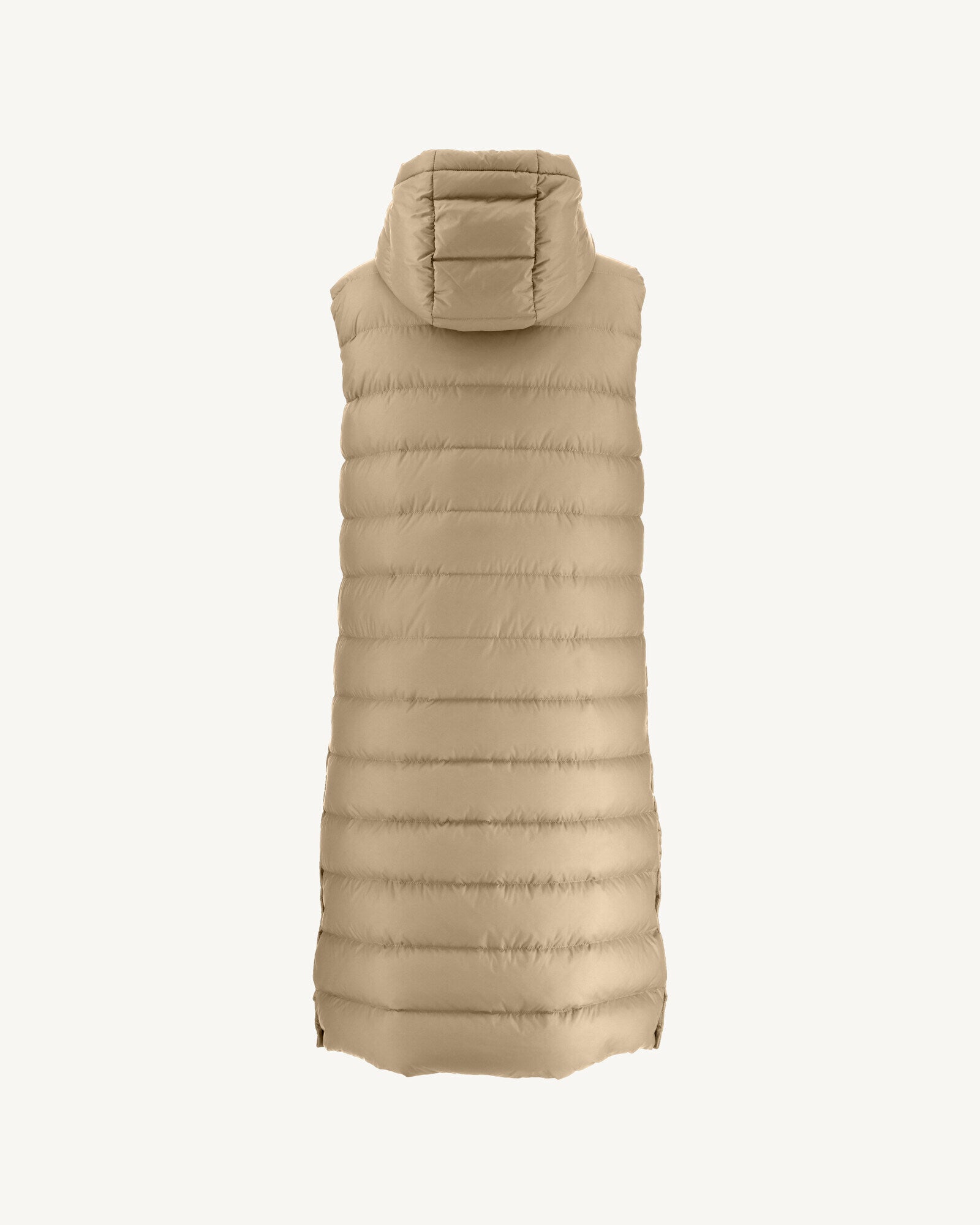 Doudoune longue droite à capuche Beige Lola