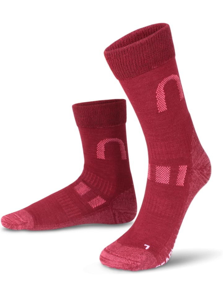 normani 2 Paar Merinowollsocken Wander- und Trekkingsocken Melton in Burgund günstig kaufen