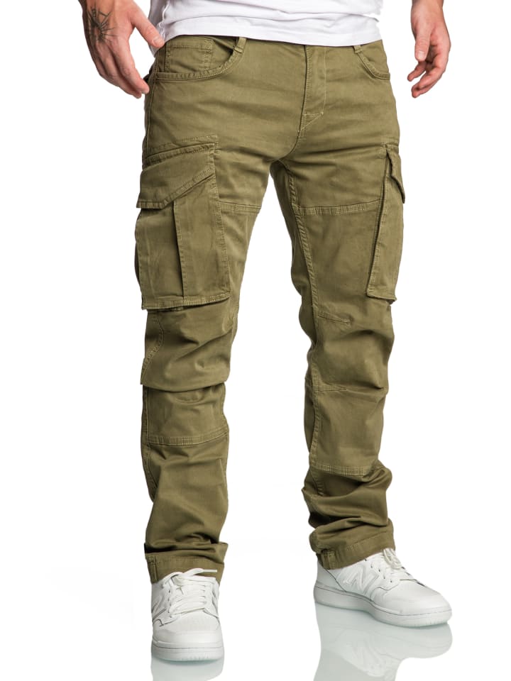 Amaci&Sons Cargo Jogger-Chino WYATT in Olive günstig kaufen