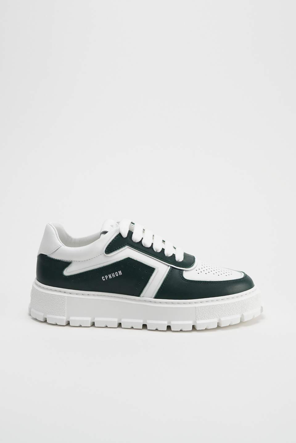 CPH332 leather mix green/white
