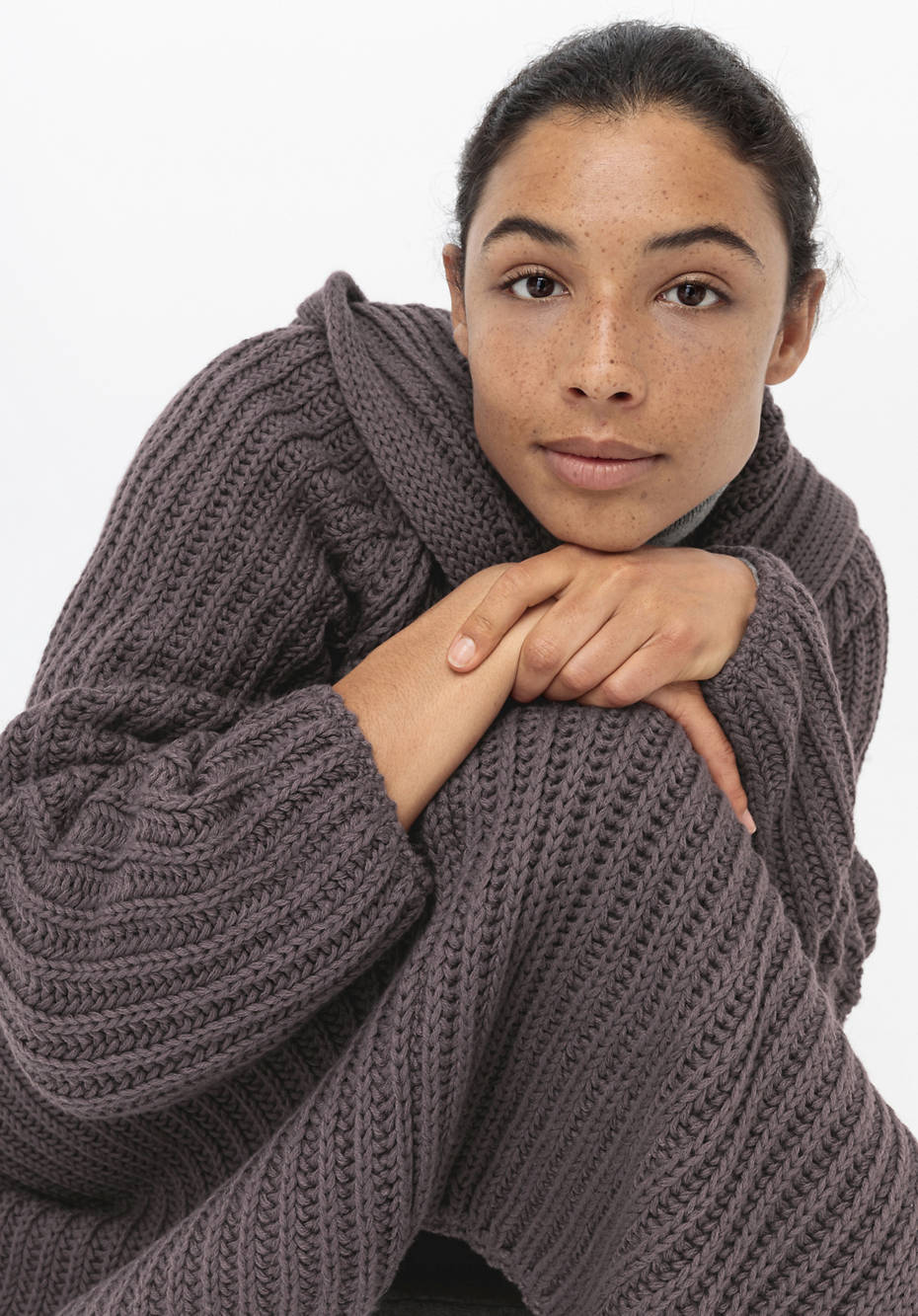Strickmantel aus Bio-Baumwolle und Bio-Merinowolle