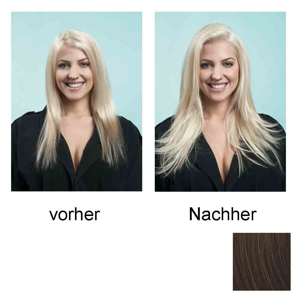 Hairdo Haarteil Clip in Straight Extension R4 Midnight Brown 55cm