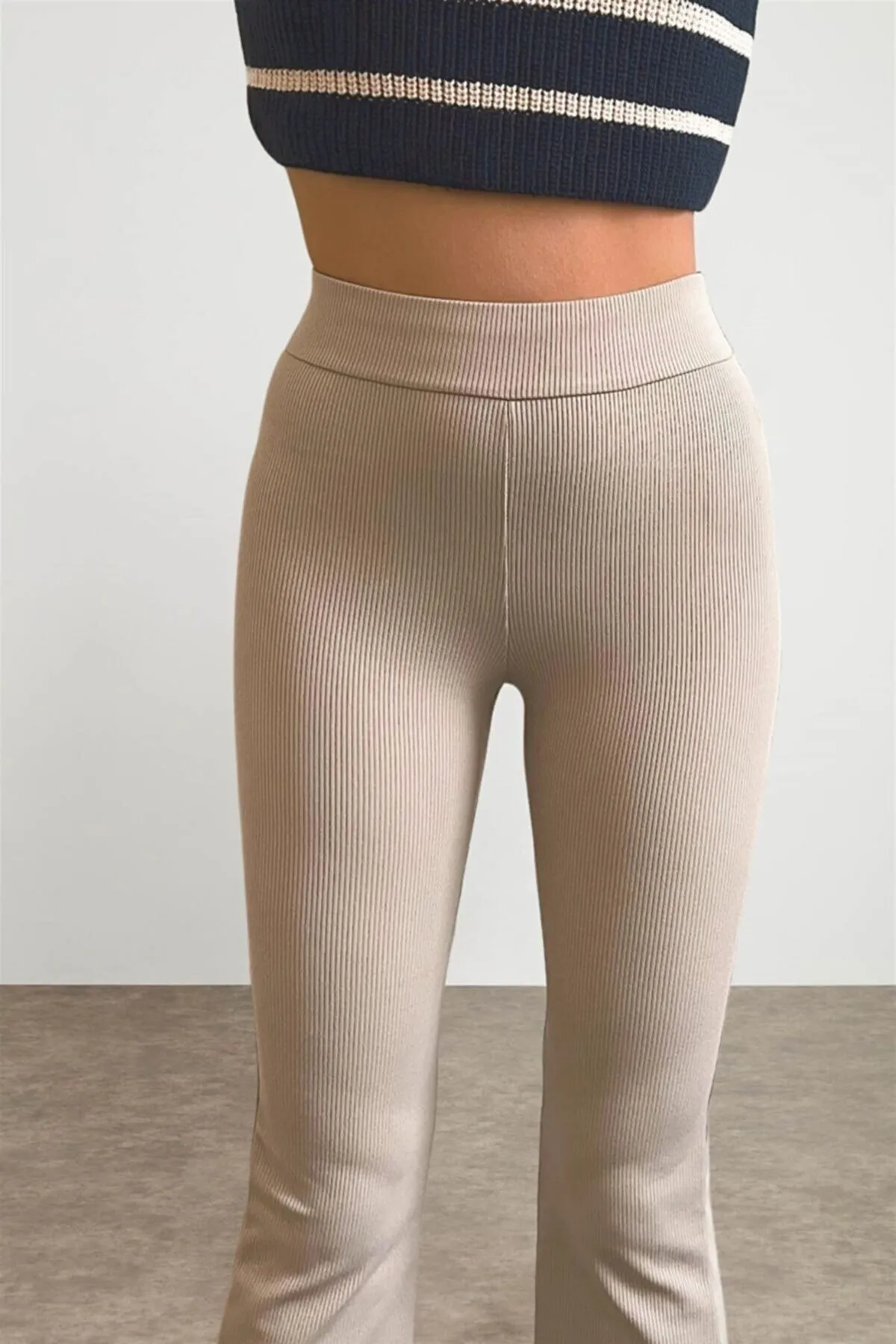 byhaziran butik  Leggings - Beige - Hoher Bund