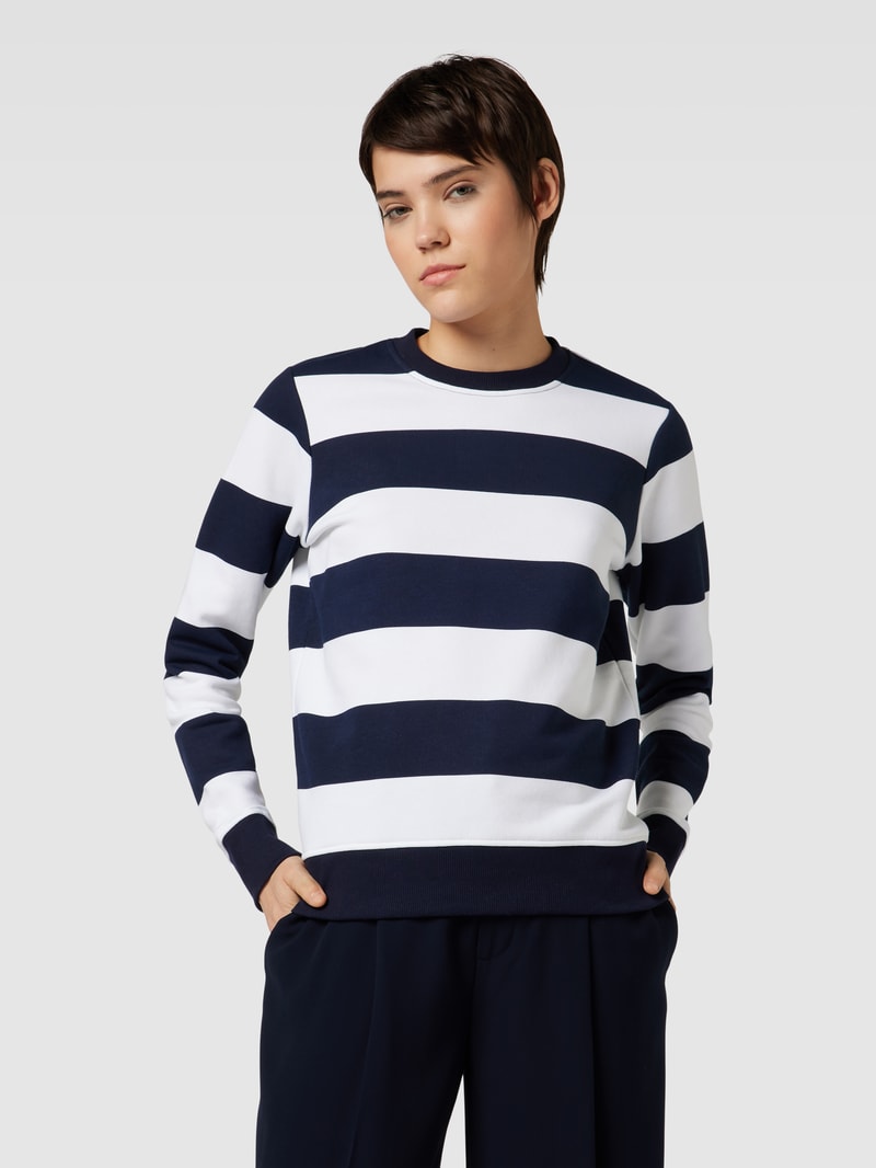 Sweatshirt mit Blockstreifen in dunkelblau