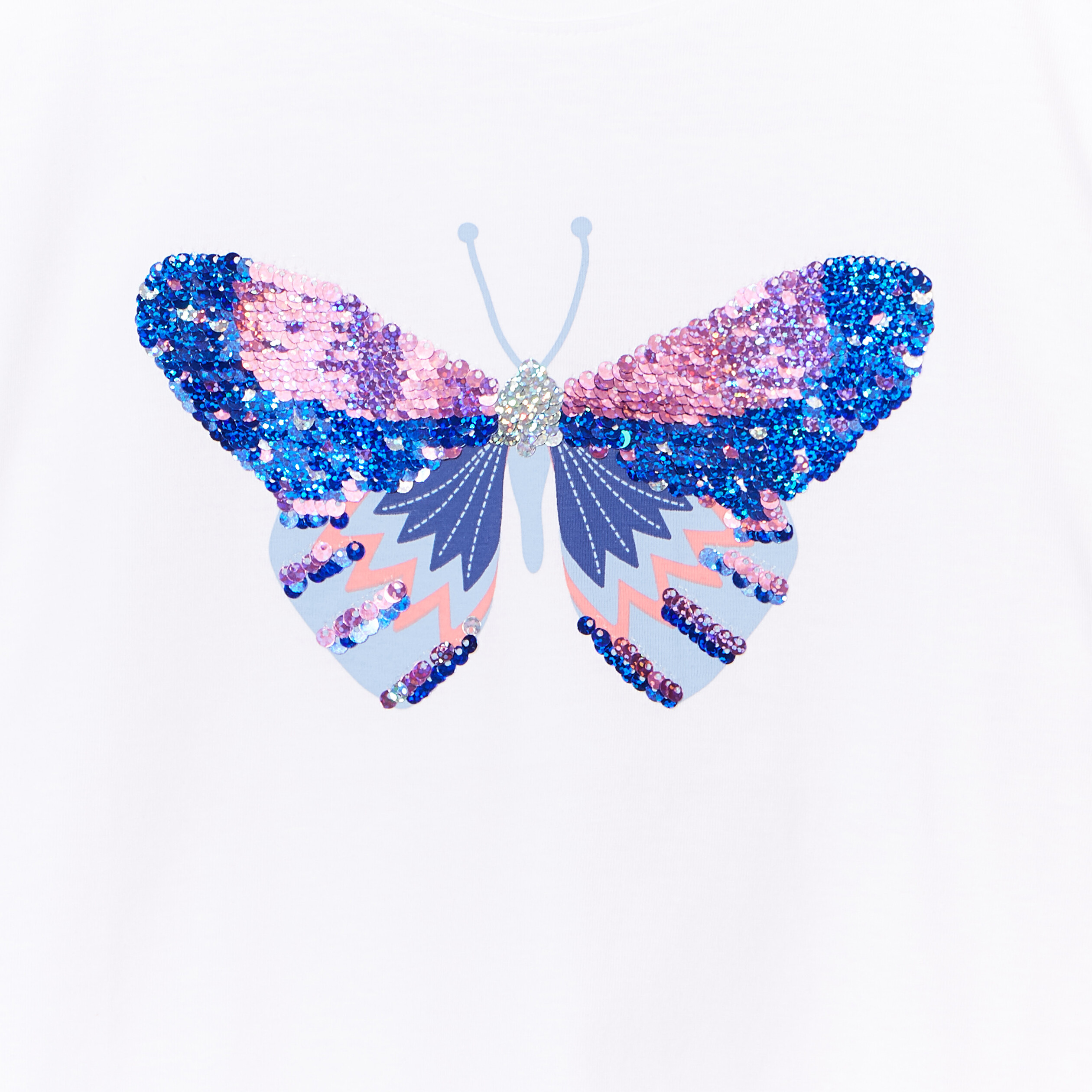 T-shirt sequins réversibles coton ivoire fille | La Halle