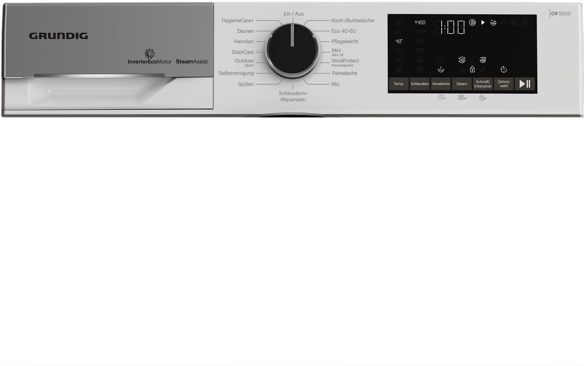 Grundig Waschmaschine GW5P58410W, 8 kg, 1400 U/min