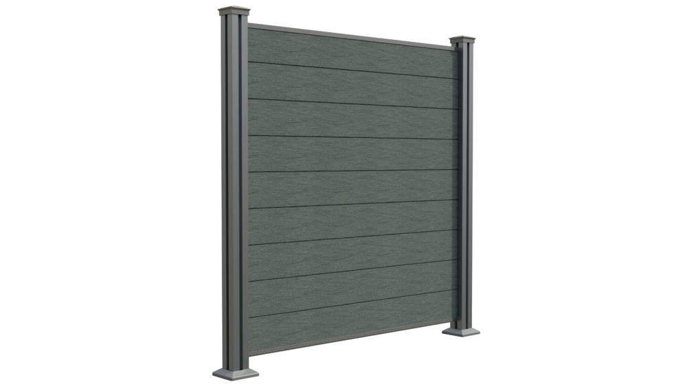 Hardin 1fachgut WPC-Sichtschutzzaun CORTADO - 5x Element   6x Pfosten grau