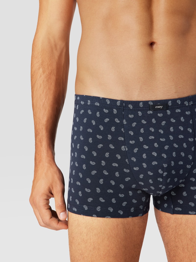 Trunks mit Allover-Paisley-Muster Modell 'Shorty' in dunkelblau