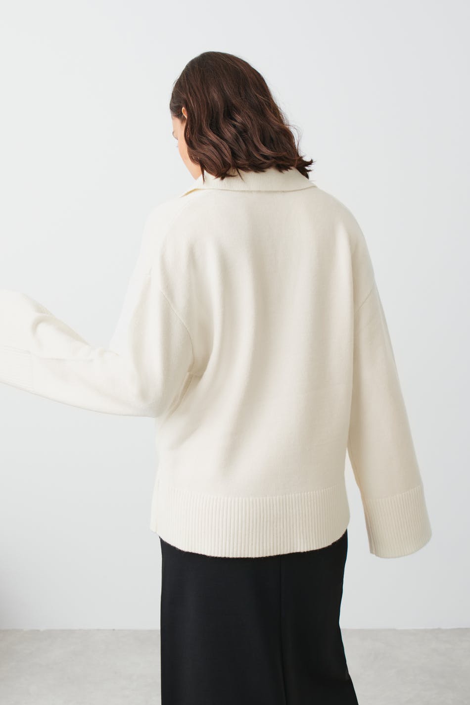 Knitted polo sweater