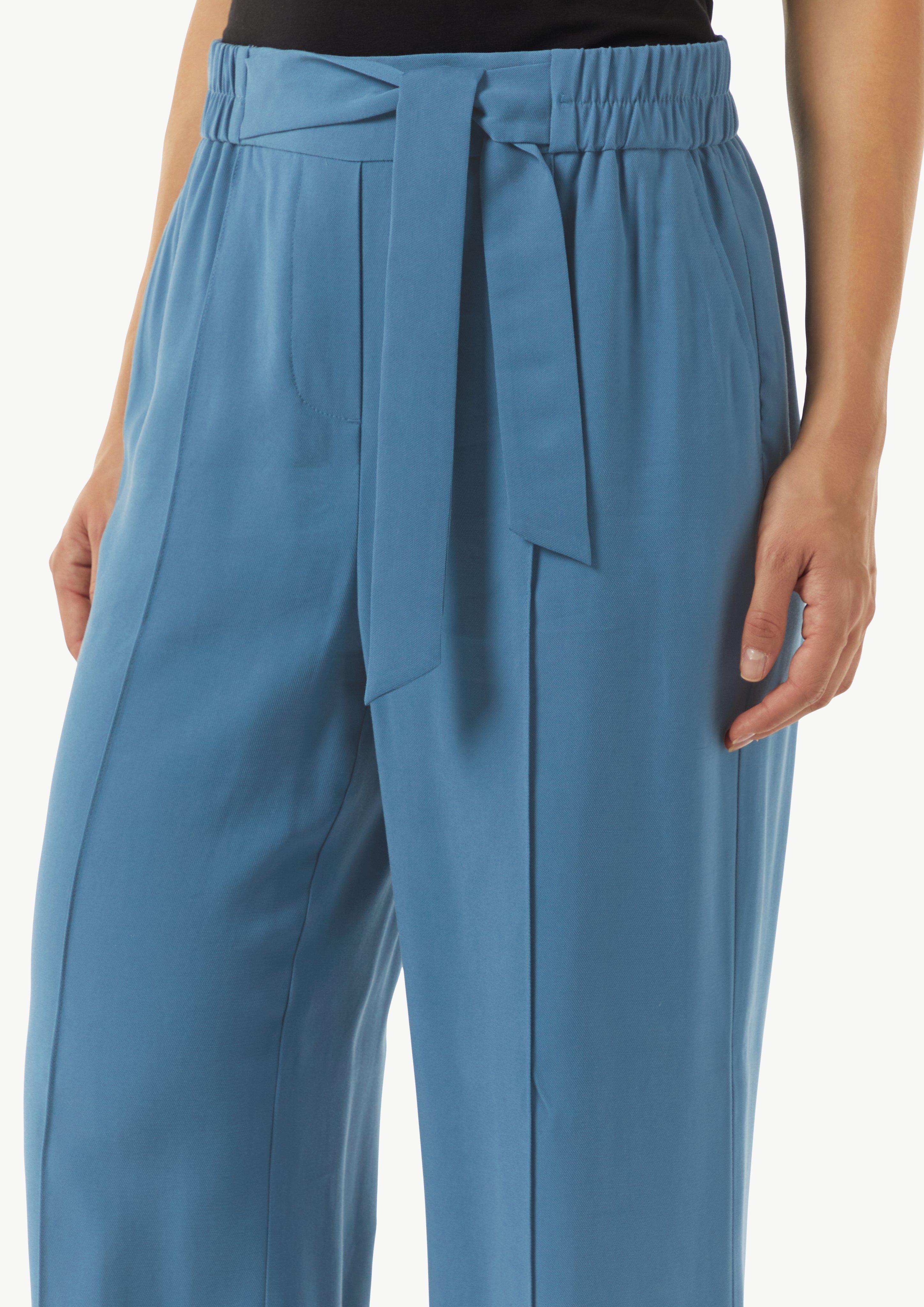 High Waist-Schlupfhose mit Piquestruktur - royalblau