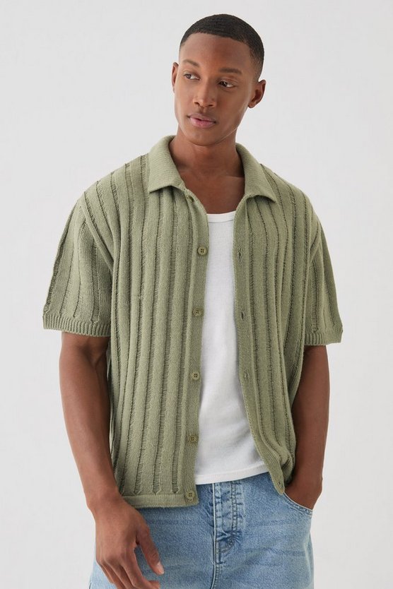 Kastiges Oversize Hemd in Khaki